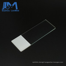 Ground edges microscope slide 7109 with single white color frosted end